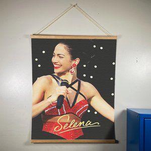 Selena Canvas Wood Gold Wall Hanger